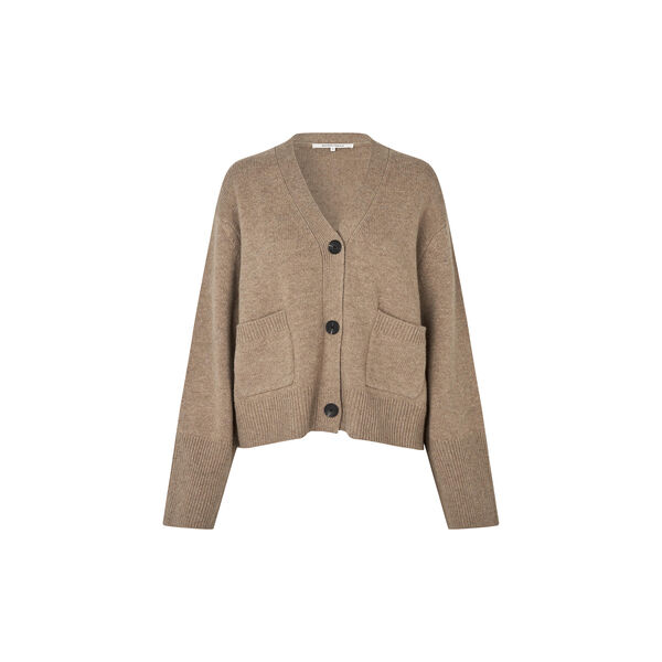Alpha Knit Cardigan, camel melange Alpha Knit Cardigan, camel melange, Second Female