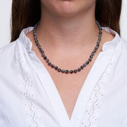 Estelle halskæde, forgyldt/grå, Pure by Nat