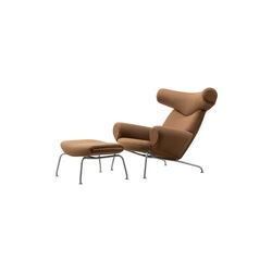 Wegner Ox Chair |  Nutshell| L&aelig;nestol + Ottoman, Fredericia Furniture