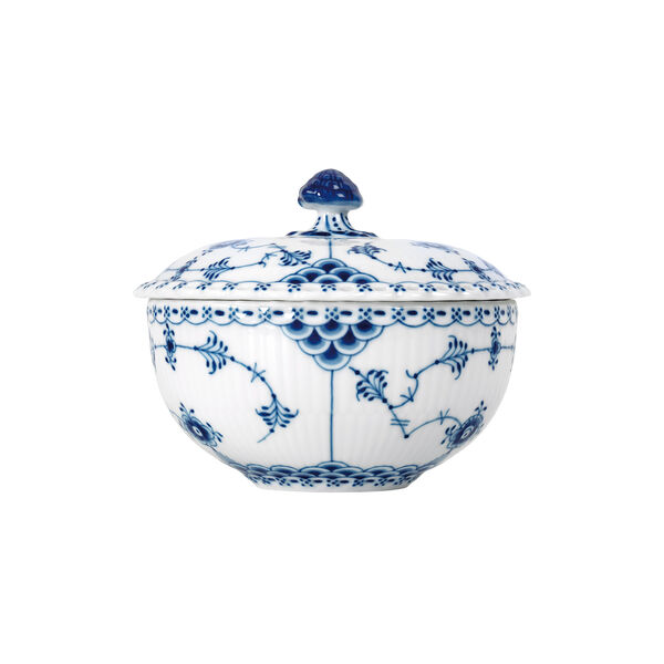 Musselmalet Helblonde skål med låg 35 cl, Royal Copenhagen