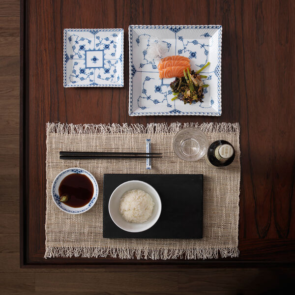 Musselmalet Helblonde lille firkantet fad 14 cm, Royal Copenhagen