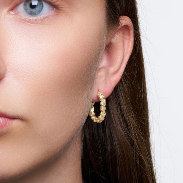 Gretha hoops Large, fors&oslash;lvet, Pure by Nat
