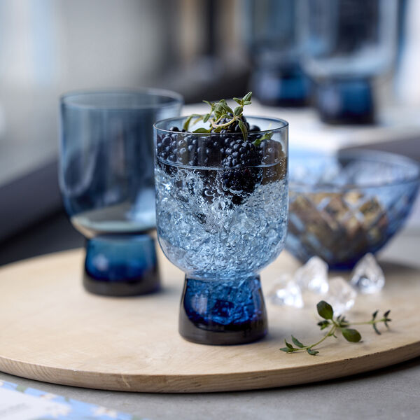 Sorrento vandglas 4 stk., bl&aring;, Lyngby Glas