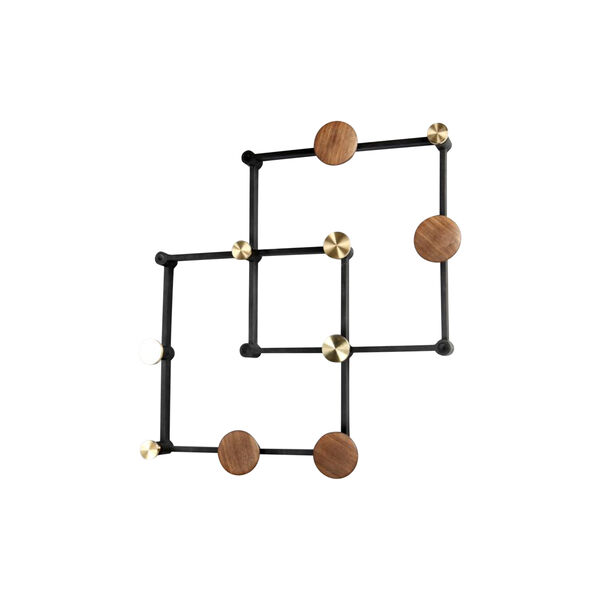 X•TEND knagerække, sort/valnød, LoCa