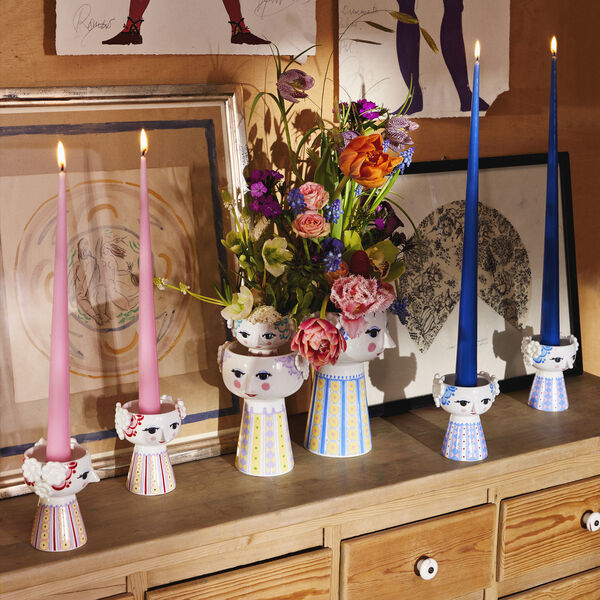 Eva lysestage, bl&aring;, Bj&oslash;rn Wiinblad