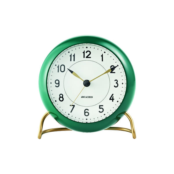 Station bordur, gr&oslash;n, Arne Jacobsen Clocks