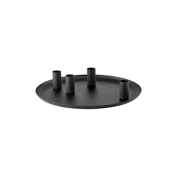 LOHA candle holder round, black LOHA candle holder round, black, Blomus