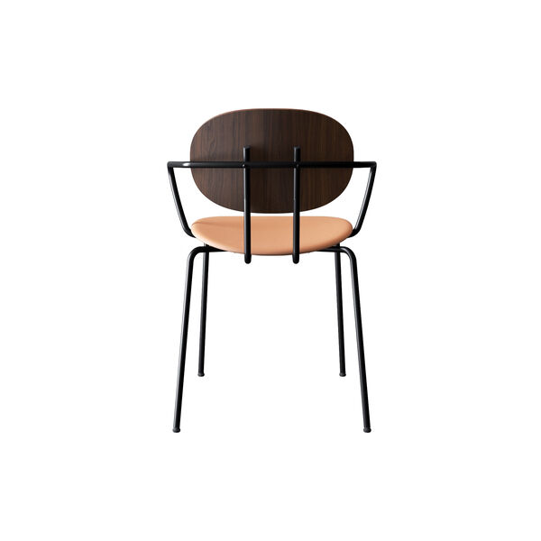 PIET HEIN Chair with Arms, oiled walnut/Silk Cognac, Sibast Furniture