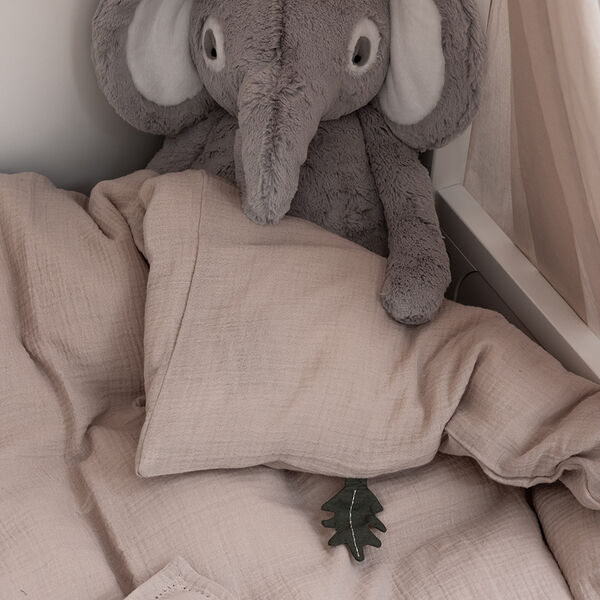 2-delt musselin juniorsenget&oslash;j, seabreeze beige, Sebra