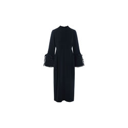 Sakura stretch kjole med flæser, black, BITTE KAI RAND