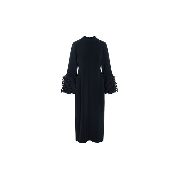 Sakura stretch kjole med flæser, black, BITTE KAI RAND