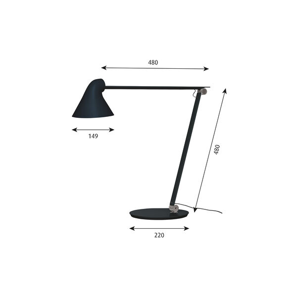 NJP bordlampe, sort, Louis Poulsen