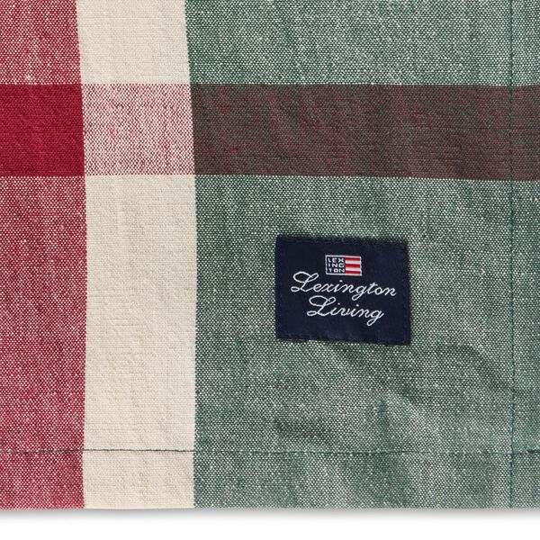 Linen/Cotton Tablecloth, green/red/beige, Lexington
