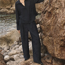 CathleenPW Pants, dark navy flower jaquard, Part Two