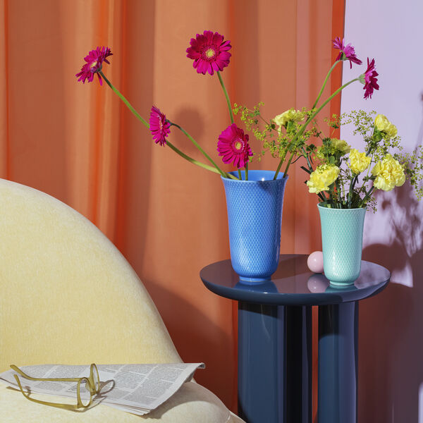 Rhombe Color vase, bl&aring;, Lyngby Porcel&aelig;n