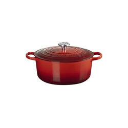 Signature st&oslash;bejern rund gryde | 28 cm | Cerise, Le Creuset