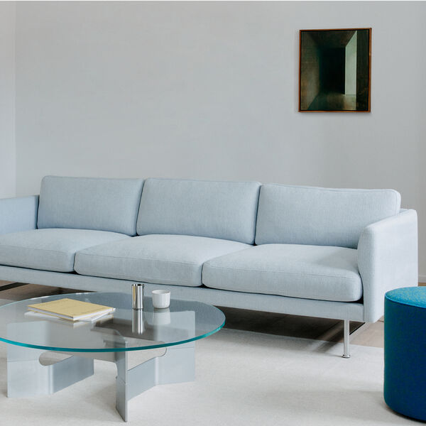 5625 Calmo 3-seater Chaise Sofa, Ecriture 0710/chrome 5625 Calmo 3-seater Chaise Sofa, Ecriture 0710/chrome, Fredericia Furniture