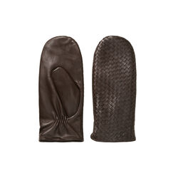 Day Leather Braided Mittens, coffee bean, DAY ET