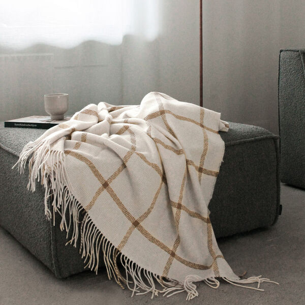 Tartan plaid, ivory, ELVANG