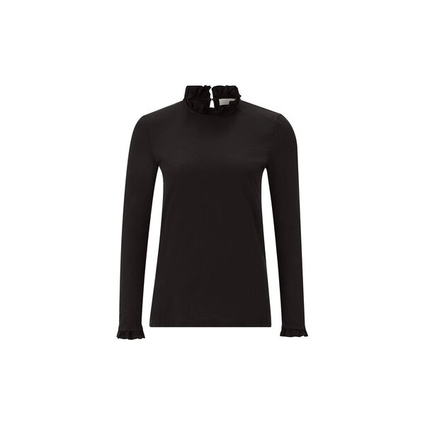 Organic Slub Frill Longsleeve, black Organic Slub Frill Longsleeve, black, Rich & Royal