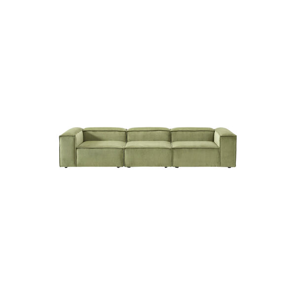 Lennon modulær 4-pers. sofa, riflet fløjl olivengrøn, Westwing Collection