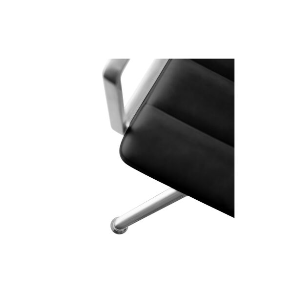 VIPP452 Swivel Chair with Gliders, black/polished aluminium, Vipp