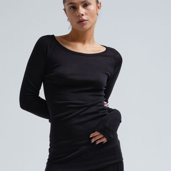Jade Bluse, black, Seamless Basic