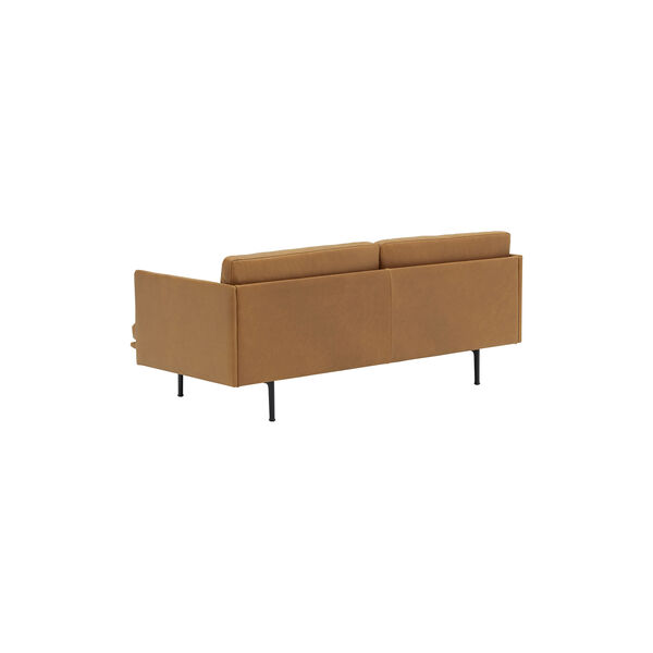 Outline Sofa 2-seater, refine leather cognac/black, Muuto