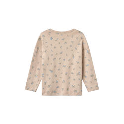 T-shirt L/S Thilda, warm sand flowers, Wheat