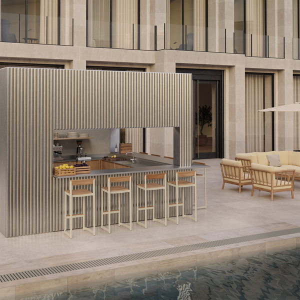 Pelagus counter stol, light ivory, Fritz Hansen