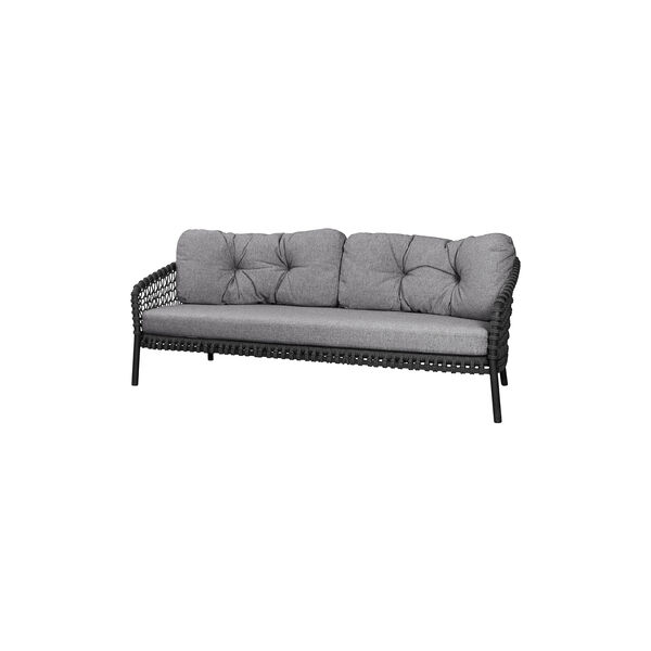 Ocean large 3-pers. sofa, dark grey, Cane-line