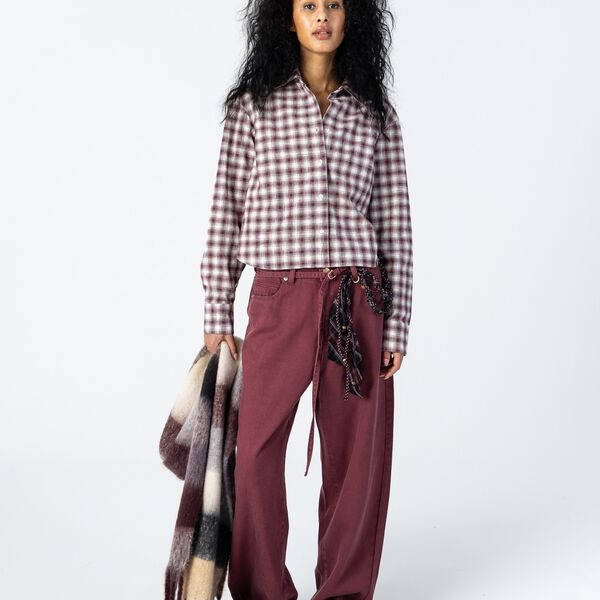Classic shirt - checked, creme/ bordeaux check, Coster Copenhagen