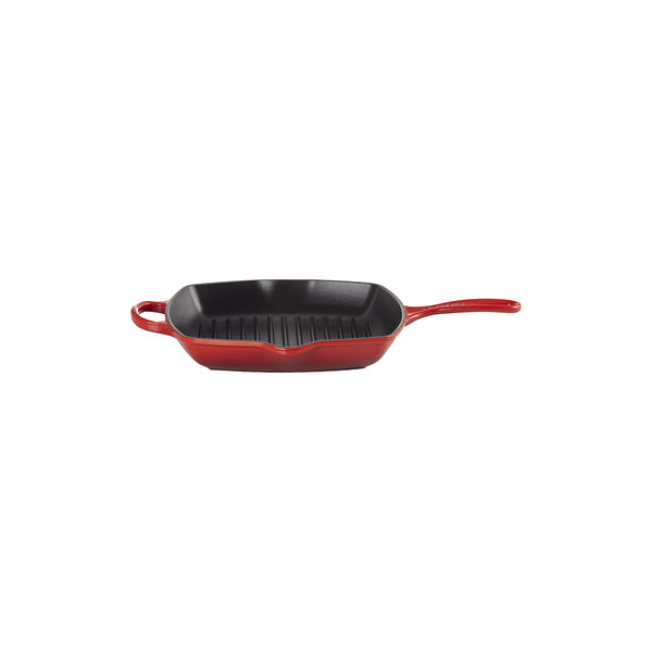 Signature st&oslash;bejern kvadratisk grillpande 26 cm, cerise, Le Creuset