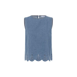RozlynnSZ Blouse, medium blue denim, Saint Tropez