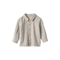 Shirt L/S Oscar, greybrown check, Wheat