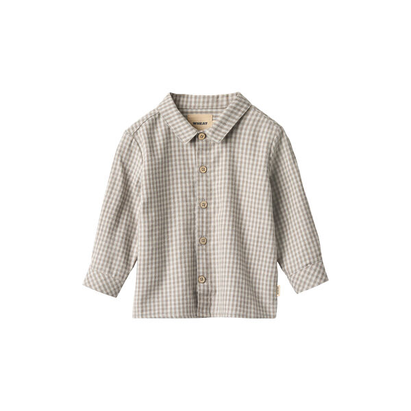 Shirt L/S Oscar, greybrown check, Wheat