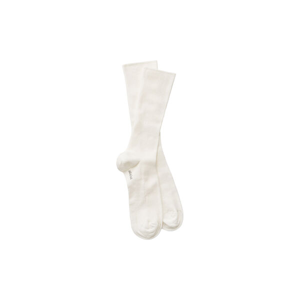 Cotton Rib Socks, white, Aiayu