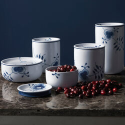 Blå Mega Riflet opbevaringskrukke 80 cl, Royal Copenhagen