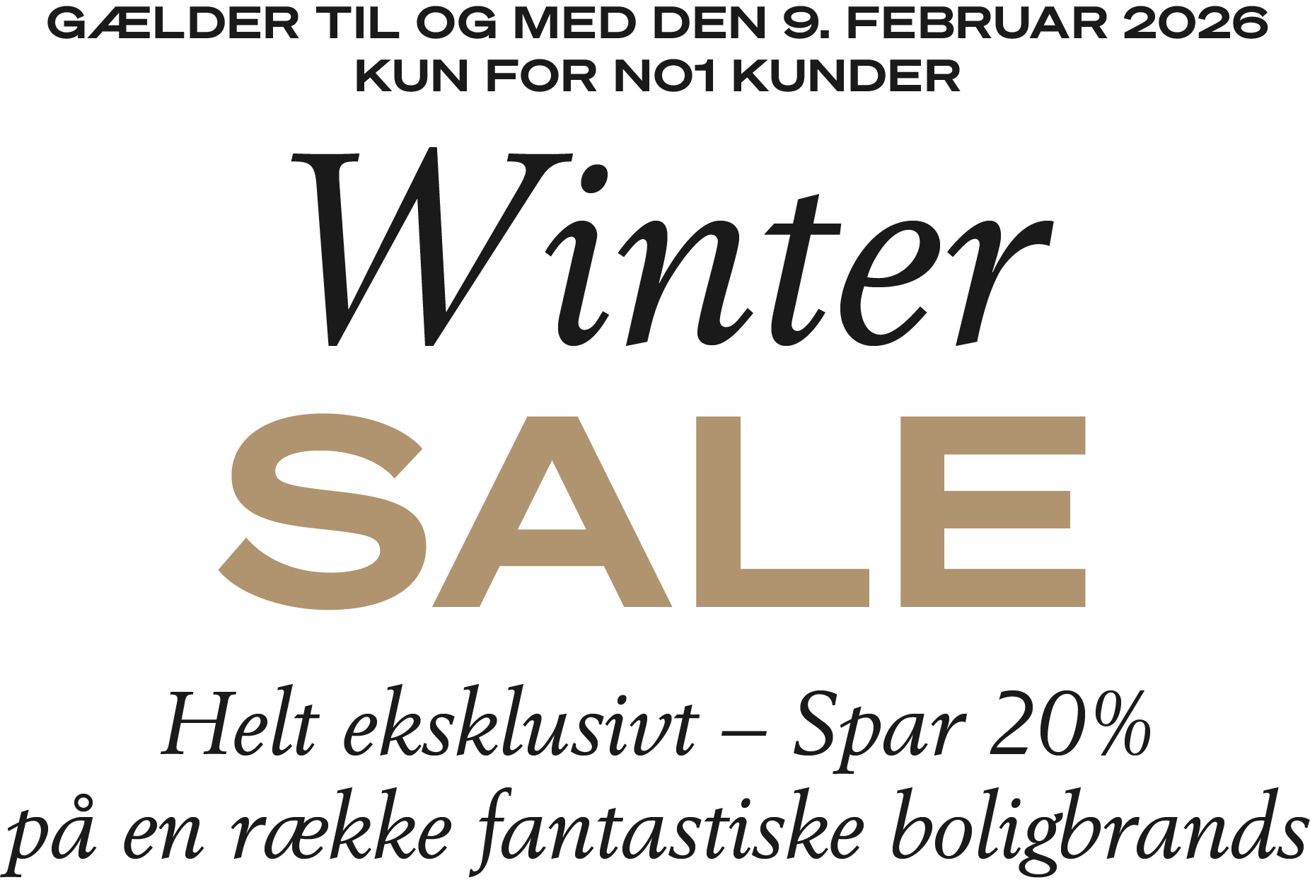 Winter SALE | Spar 20% på udvalgte brands