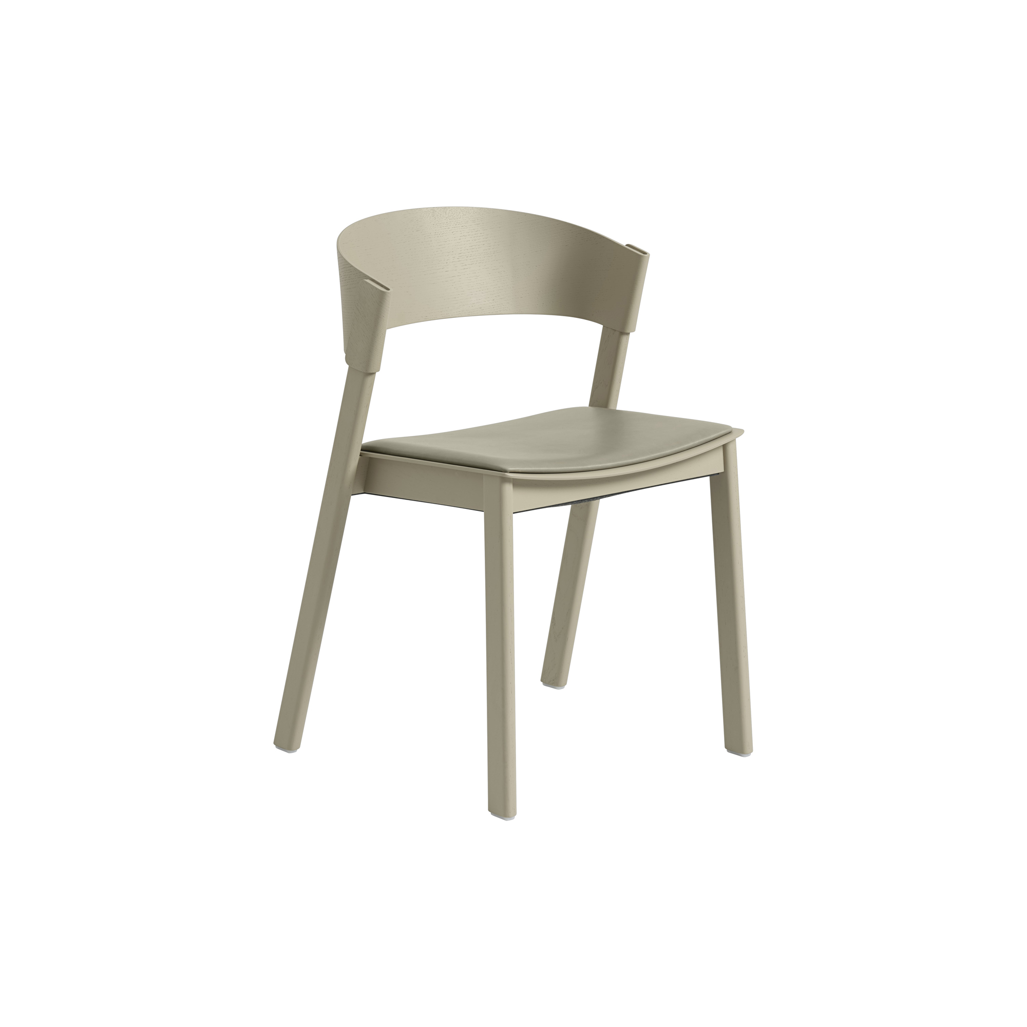 Muuto - Cover Side Chair, refine leather stone/dark beige