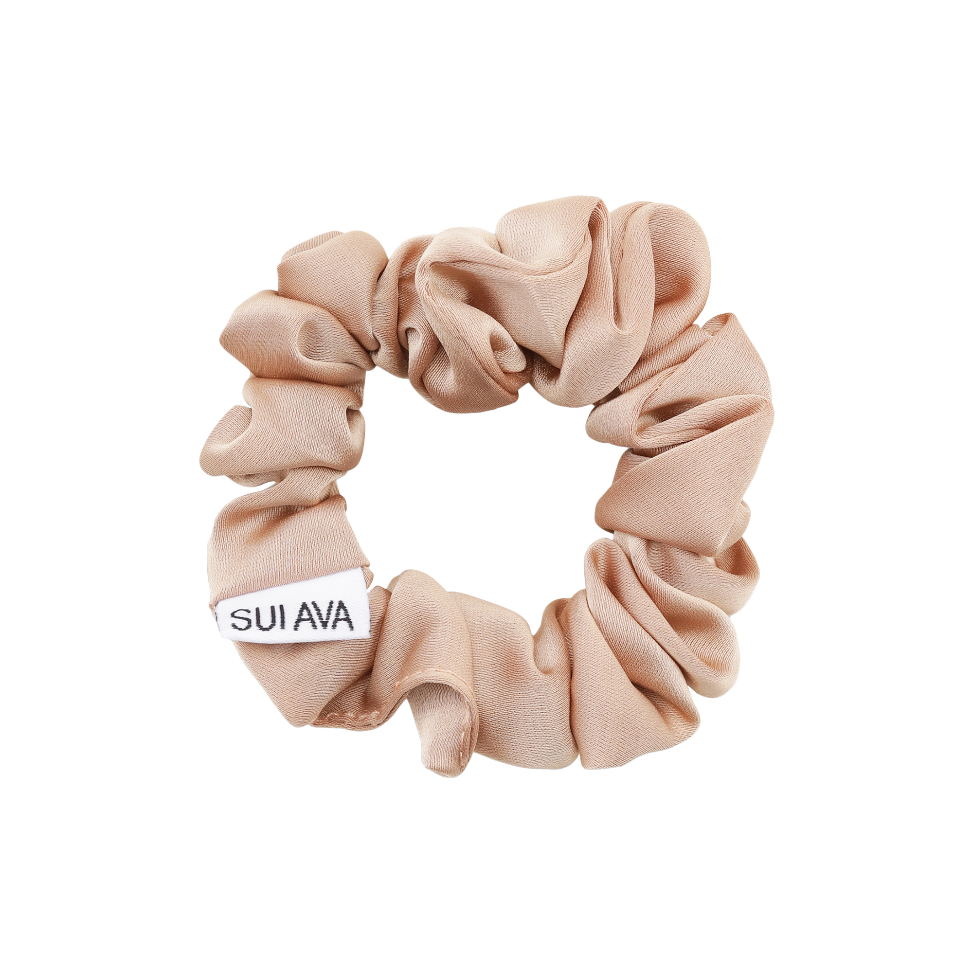 SUI AVA - Ruched Ribbon Scrunchie, almond