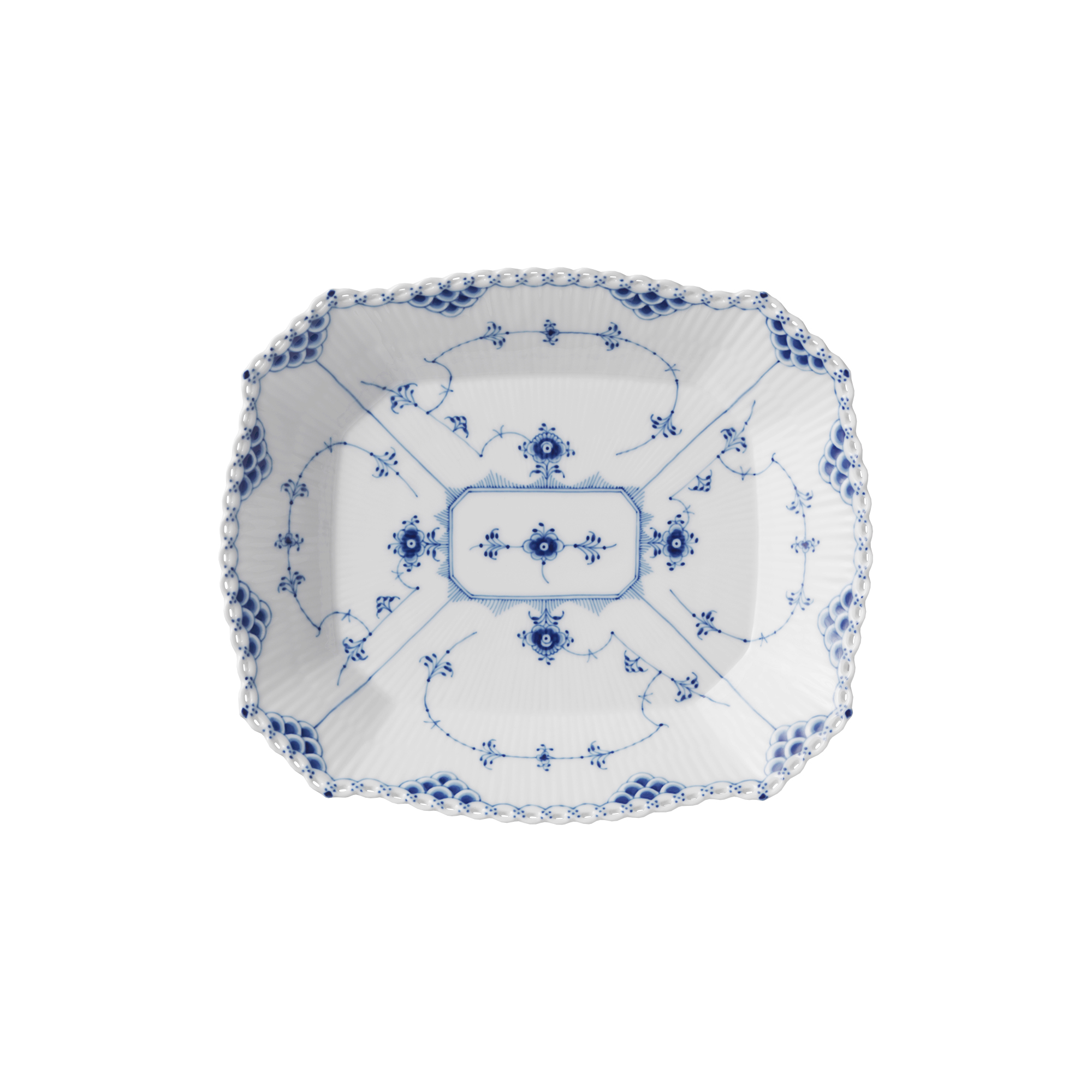Royal Copenhagen - Musselmalet Helblonde firkantet fad 26 cm