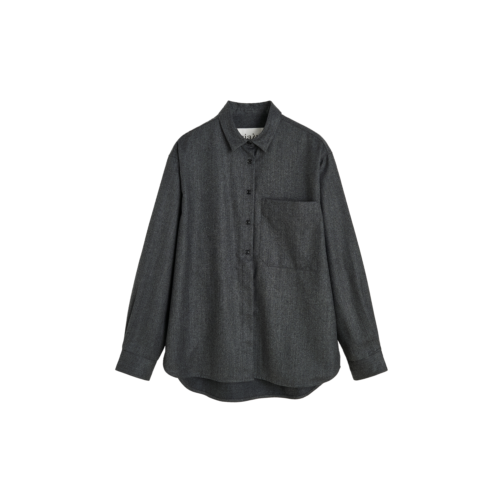Aiayu - Lynette Shirt Fine Wool, dark grey - Str. M