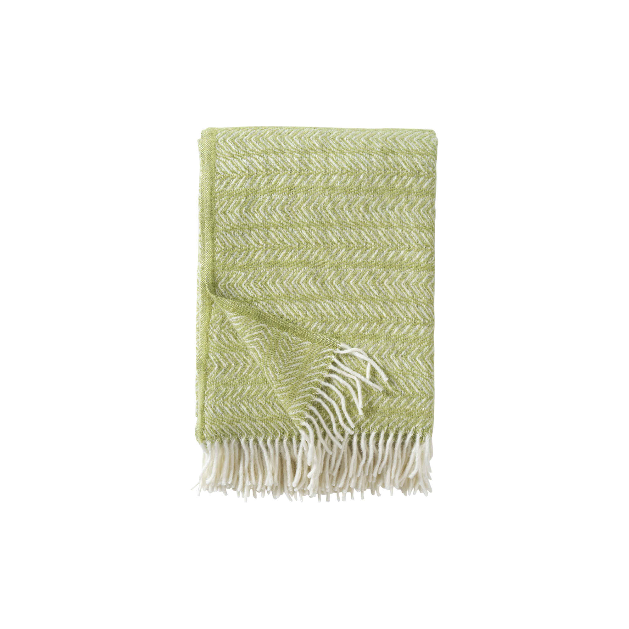 Klippan Yllefabrik - Point plaid, lime - 130x200 cm.