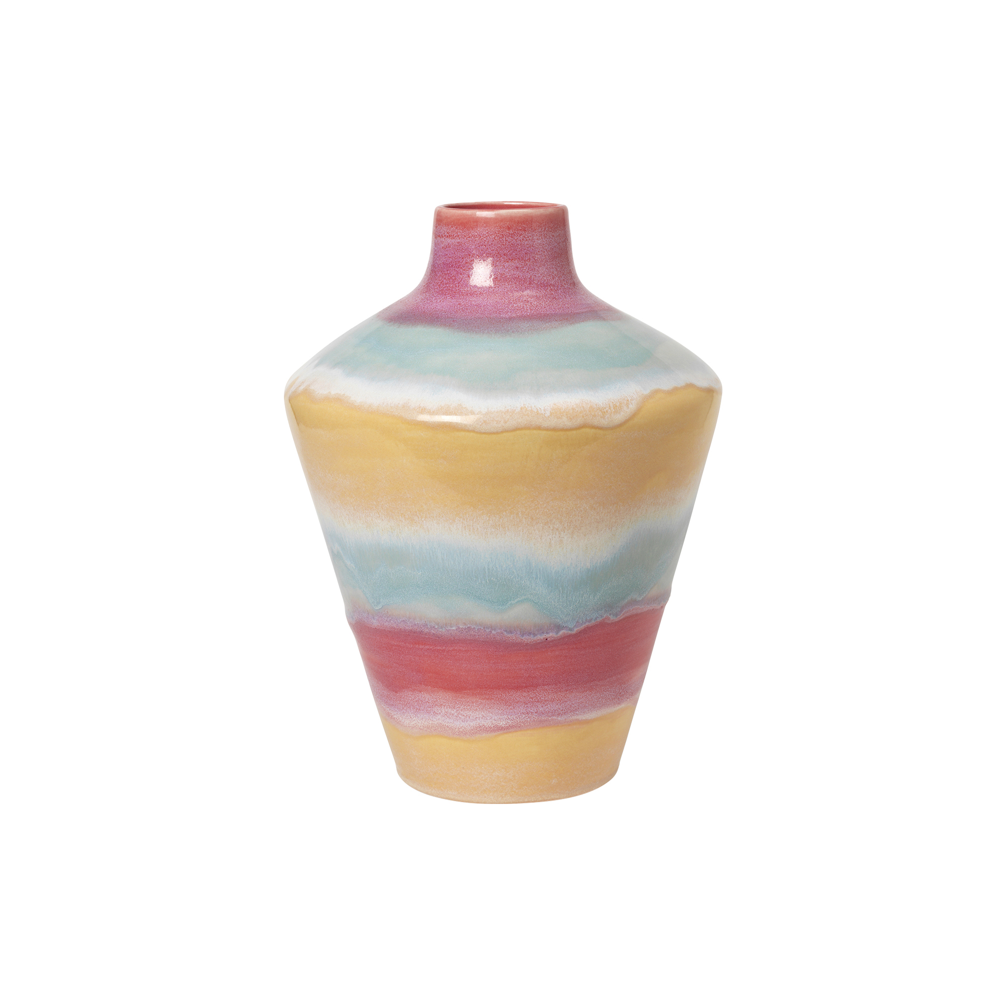 Kähler - Poppery vase med æble, pink/mint/gul