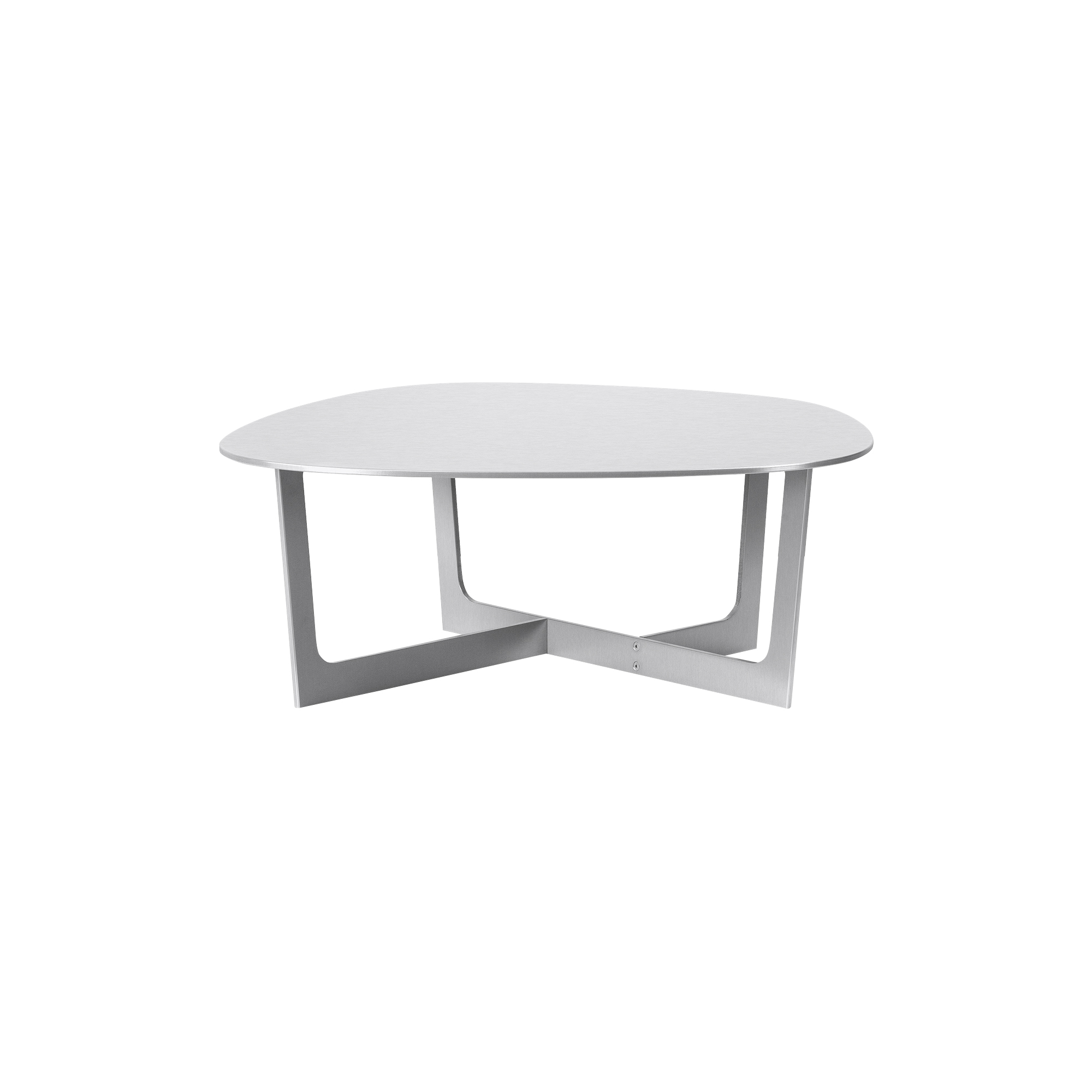 Fredericia Furniture - Insula sofabord, børstet aluminium - H30 cm