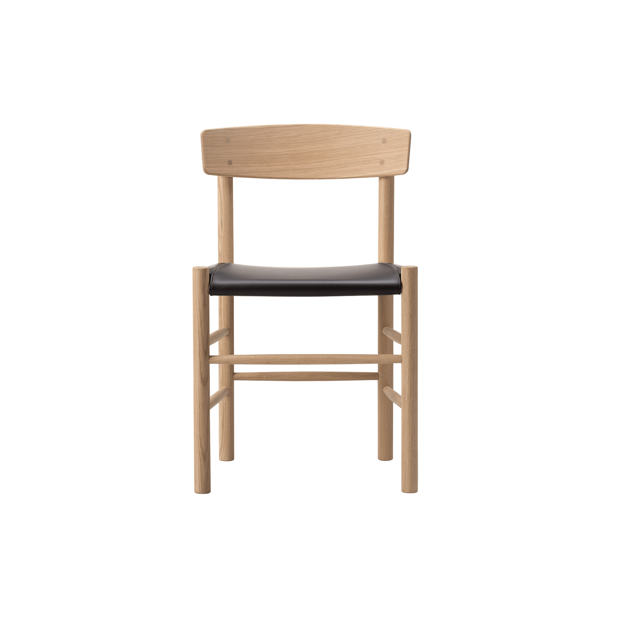 Fredericia Furniture - J39 Mogensen sædepolstret stol, sæbebehandlet eg/Omni 377 dark brown