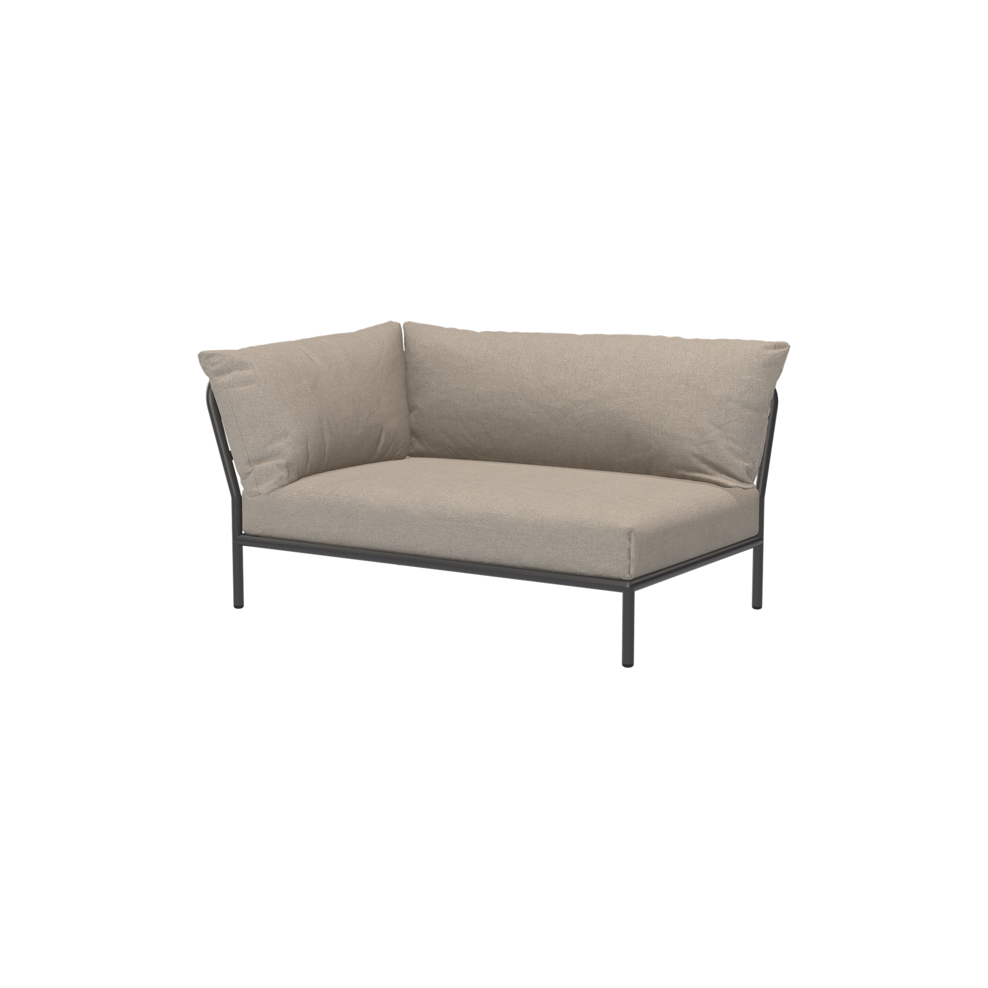 HOUE - LEVEL2 venstrevendt loungesofa, Sunbrella Heritage ash - H: 68,5 x B: 139 x D: 92,5 cm.