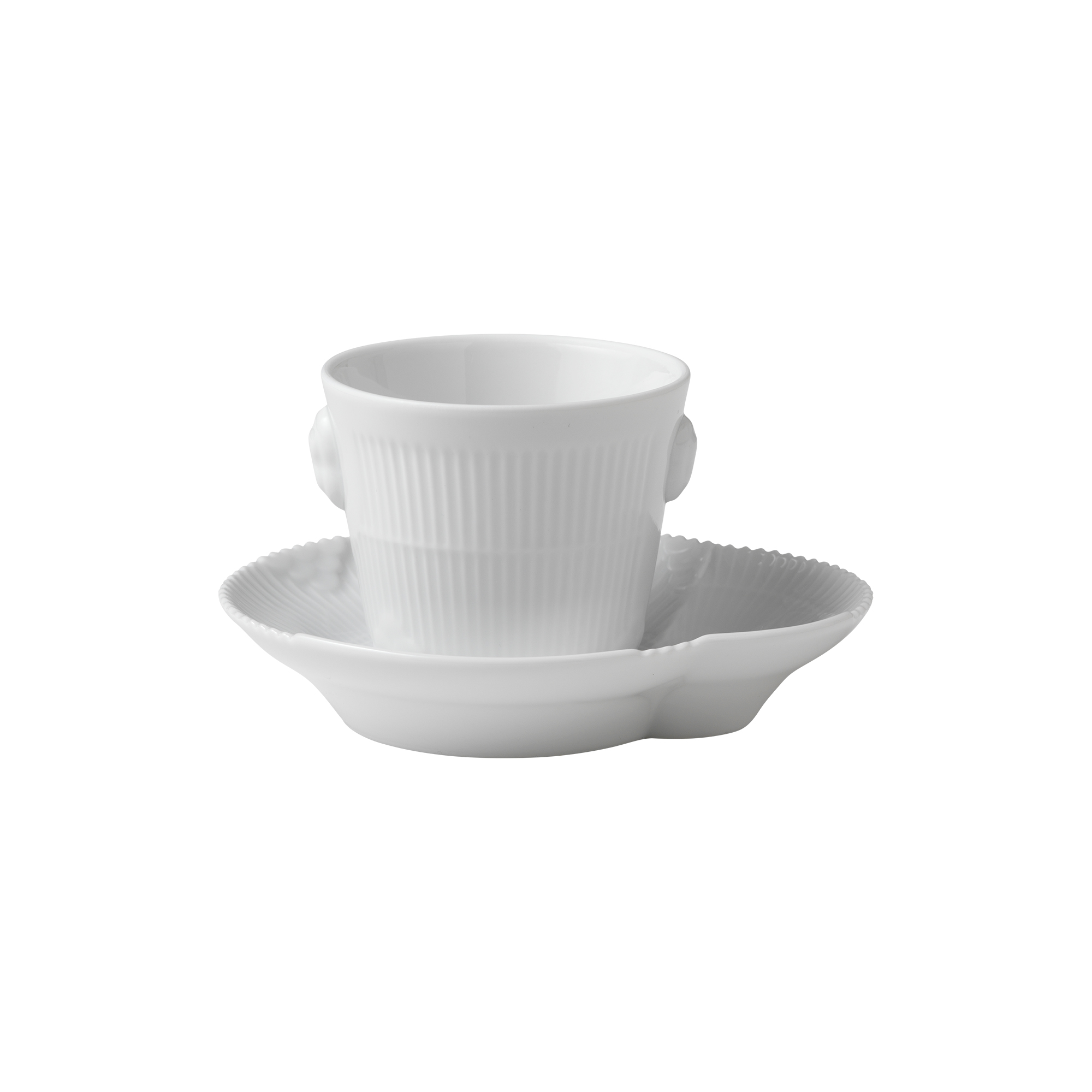 Royal Copenhagen - Hvid Elements espressokop med underkop 9 cl