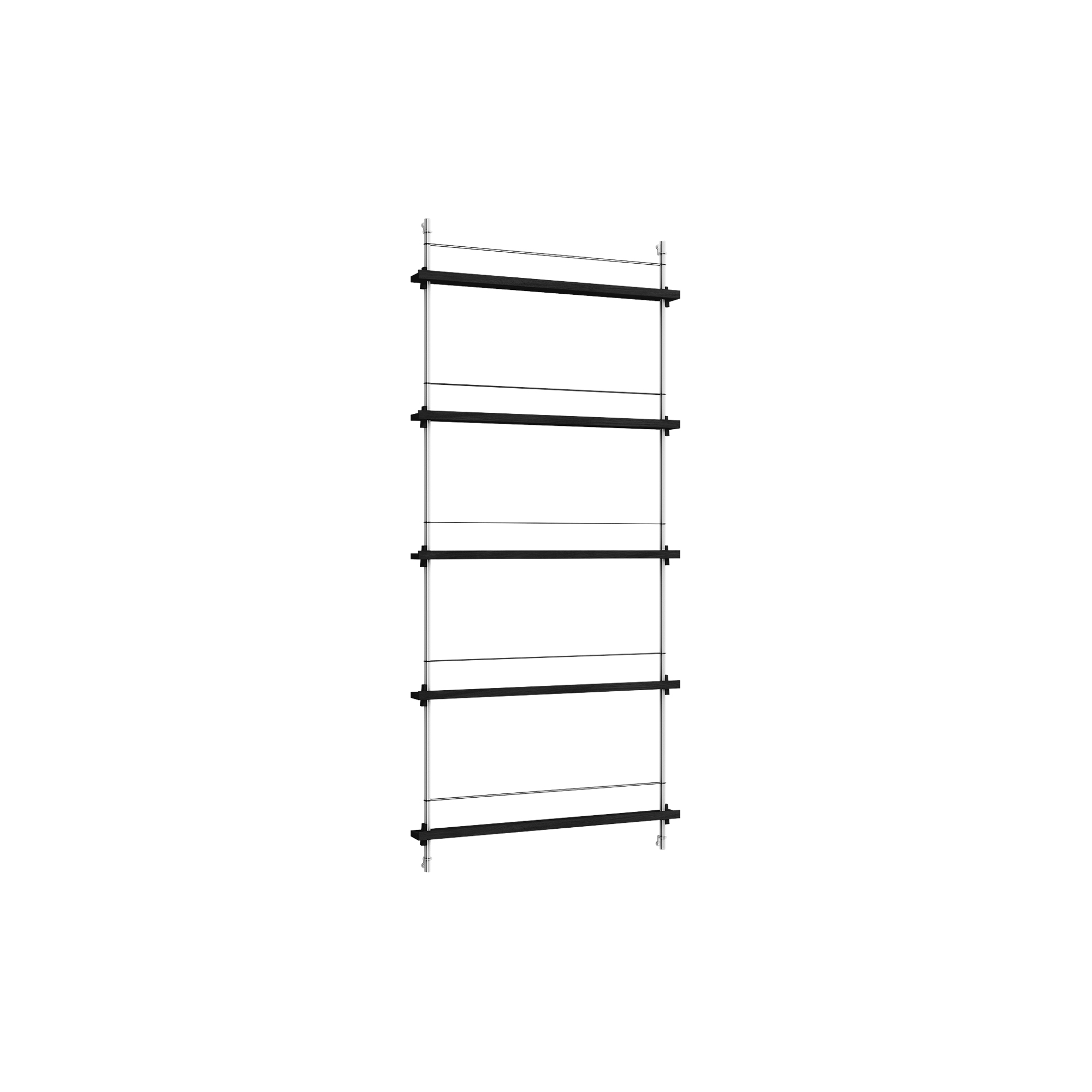 MOEBE - Magazine Shelving Tall, black/stainless steel